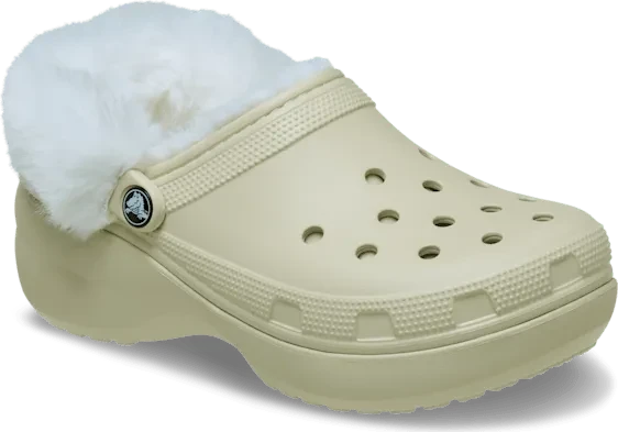 Crocs Classic Platform Fuzz Lined bone (Damen)