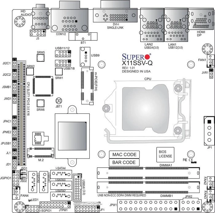 Supermicro X11SSV-Q, retail (Intel 1151)