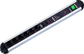 Bachmann Primo, 6-fach, ISDN, Schalter, Überspannungsschutz, Netzfilter, 1.7m, schwarz/silber