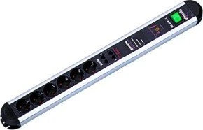 Bachmann Primo, 6-fach, ISDN, Schalter, Überspannungsschutz, Netzfilter, 1.7m, schwarz/silber