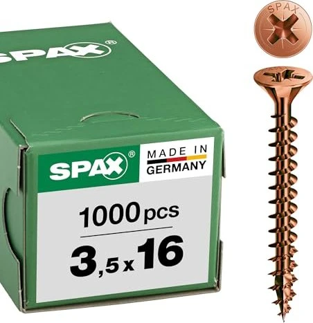 Spax brüniert C1A 4CUT PZ2 Universalschraube, 3.5x16mm, 1000 Stück
