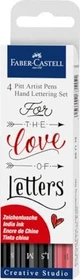 Faber-Castell PITT artist Pen Hand Lettering Set schwarz/rot, 4-teilig