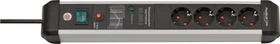 Brennenstuhl Premium-Protect-Line 60000A, 4-fach, 3m, silber/schwarz