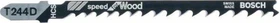 Bosch Professional T244D HCS Speed for Wood Stichsägeblatt, 100mm, 25 Stück