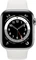 Apple Watch Series 6 (GPS + Cellular) 44mm Edelstahl silber mit Sportarmband weiß Vorschaubild
