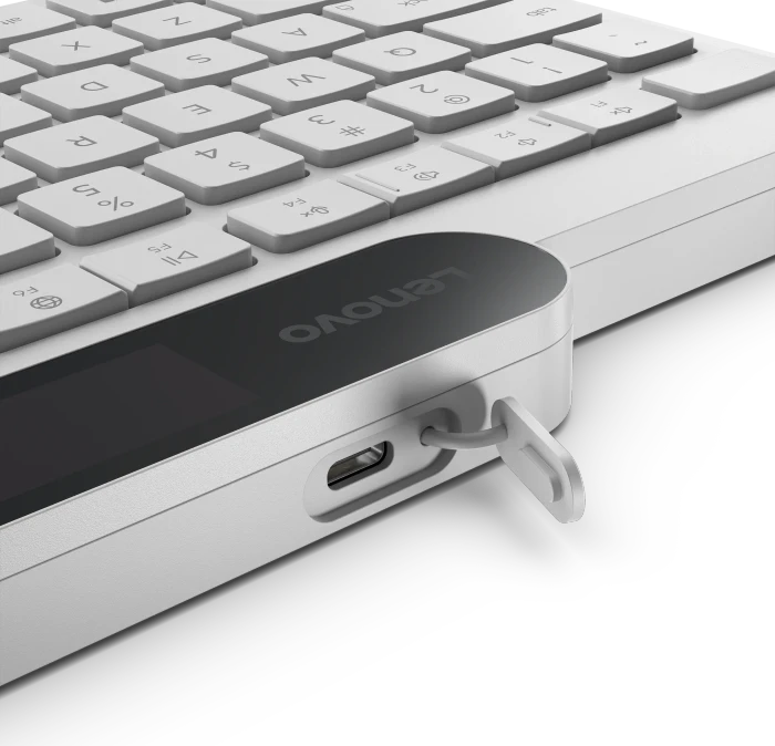 Lenovo 800 Self-Charging Bluetooth Keyboard, weiß, Bluetooth, ES