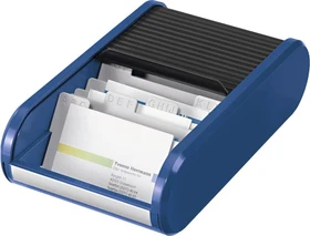 Helit the personal Visitenkartenbox, Sonderformat, blau/schwarz