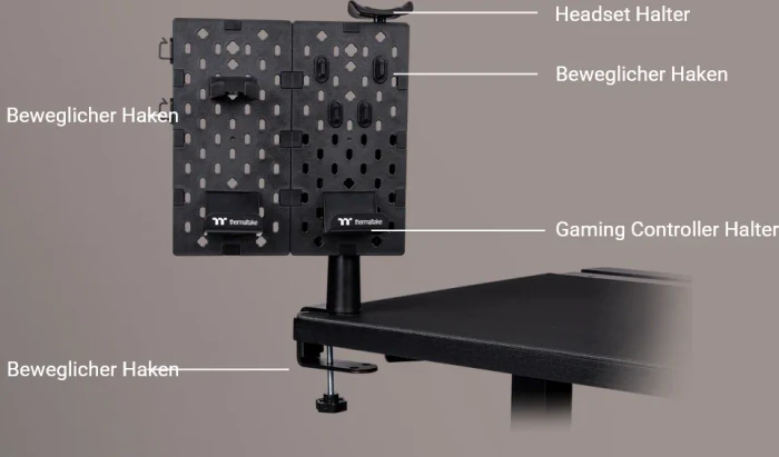 Thermaltake Gaming Desk Pegboard Tischerweiterung, Small, schwarz