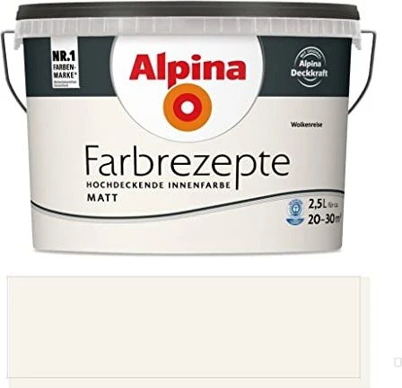 Alpina Farben Farbrezepte Innenfarbe wolkenreise matt, 2.5l