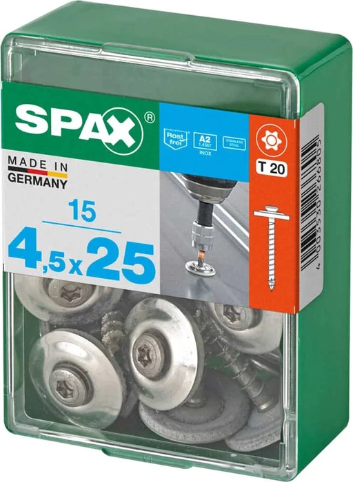 Spax 4CUT T-STAR plus T20 Spenglerschraube, 4.5x25mm, 15 Stück
