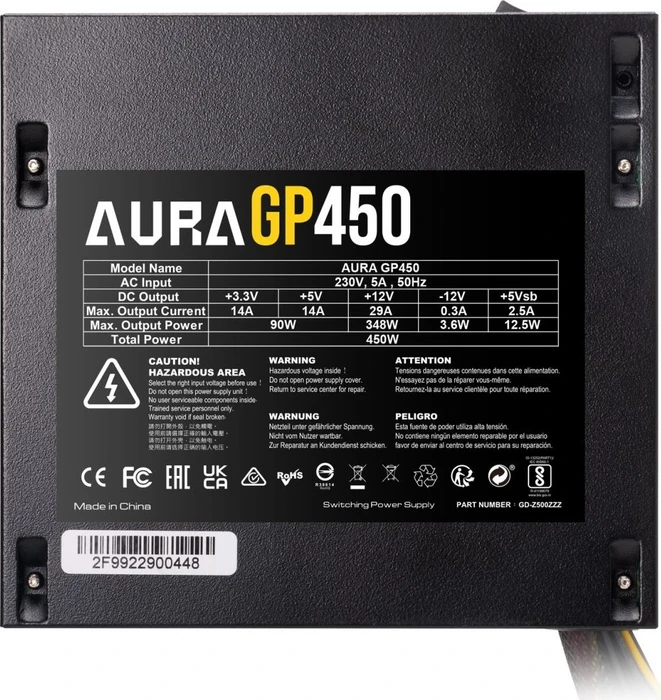 Gamdias Aura GP450 450W, ATX 2.4