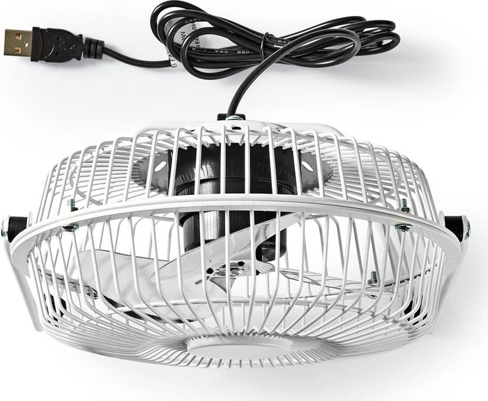 Nedis FNDK1WT15 USB Mini Tischventilator aus Metall 15cm weiß