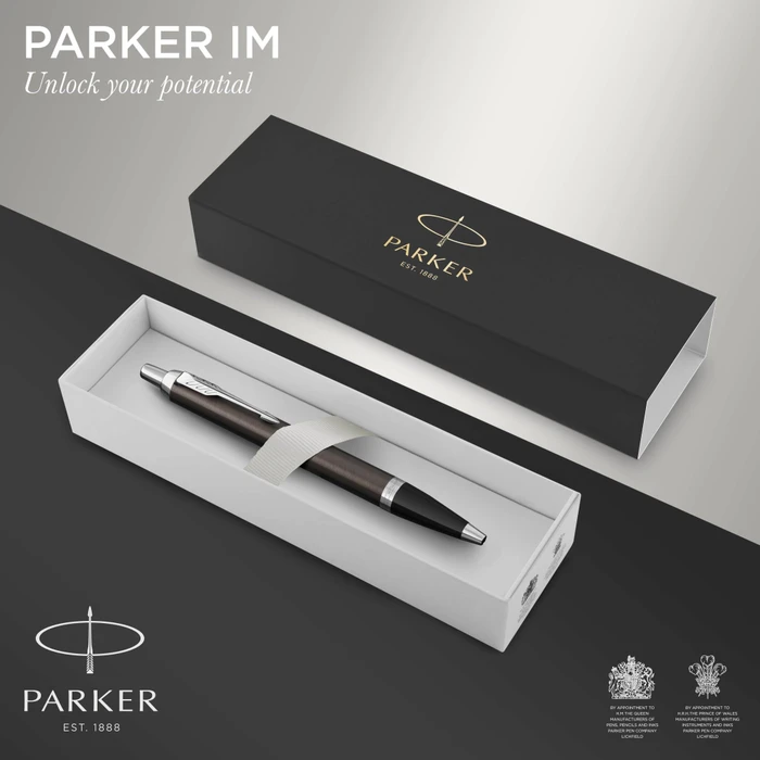Parker IM Kugelschreiber dark espresso/chrome trim, Geschenkbox