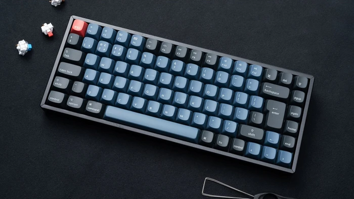 Keychron K2 Pro, 75%, schwarz/blau, LEDs RGB, hot-swap, Keychron K Pro BROWN, USB/Bluetooth, DE