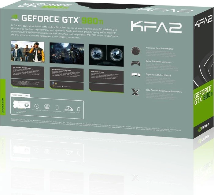 KFA2 GeForce GTX 980 Ti OC Black Edition, 6GB GDDR5, DVI, HDMI, 3x DP