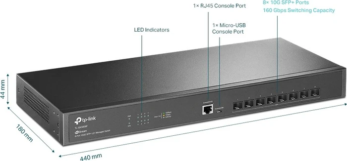 TP-Link TL-SX300 JetStream Rackmount 10G Managed Switch, 8x SFP+