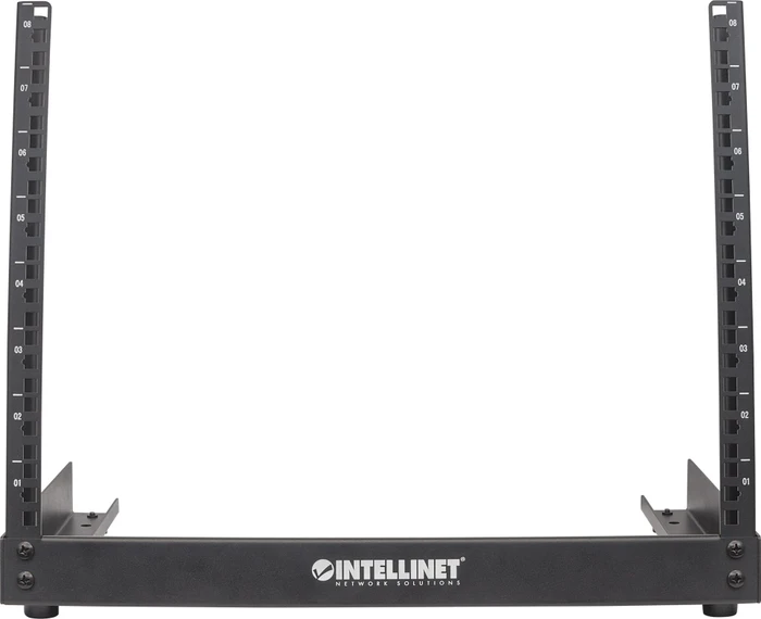 Intellinet 19" 2-Pfosten Laborgestell, Open Frame Rack 8HE, Flatpack, RAL 9005, 294mm tief