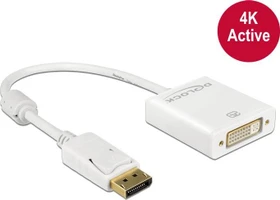 DeLOCK DisplayPort 1.2 [Stecker]/DVI [Buchse] Adapterkabel, aktiv, weiß (62600)