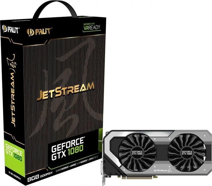 Palit GeForce GTX 1080 JetStream, 8GB GDDR5X, DVI, HDMI, 3x DP