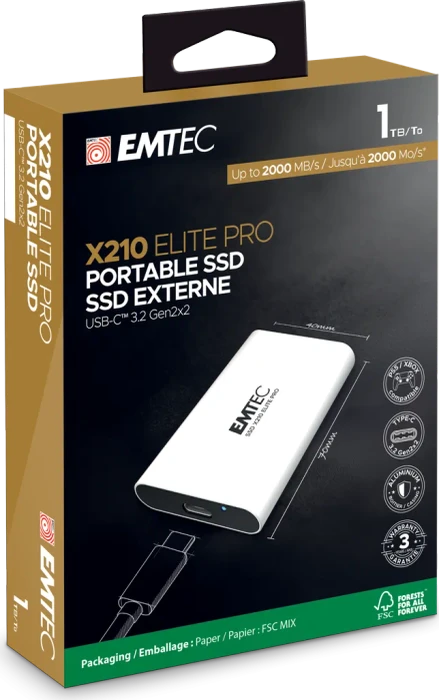 Emtec X210 Elite Pro, 1TB, USB-C 3.2