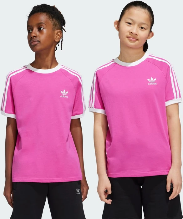 adidas 3-Streifen T-Shirt kurzarm semi lucid fuchsia (Junior)