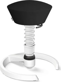 Aeris Swopper New Edition Bürohocker mit Gleitern, Feder Standard, Gestell Alu weiß, Bezug Mikrofaser Comfort schwarz