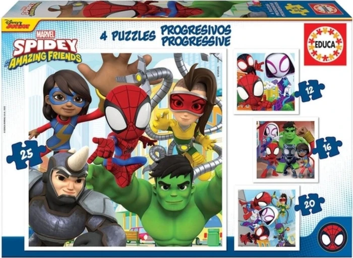 Educa Progressive Puzzles Spidey und Seine Super-Freunde (19295)