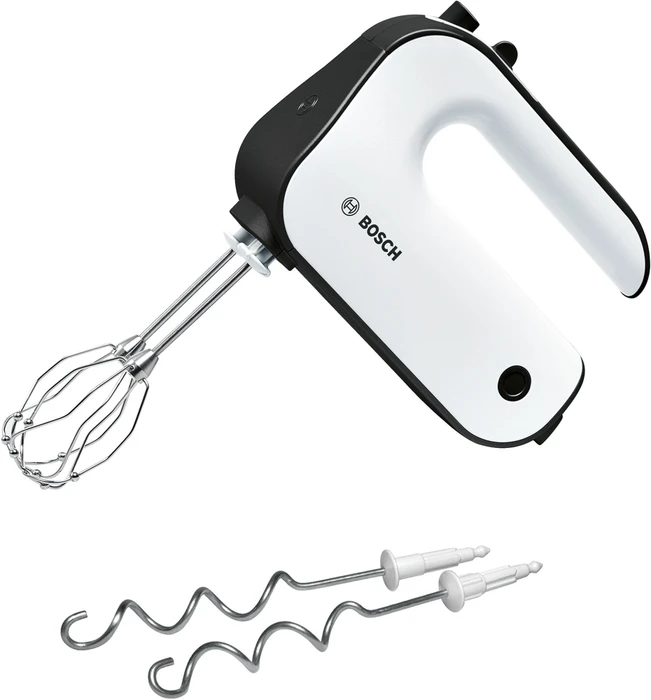 Bosch Handmixer MFQ4020 | 450 Watt | 5 Stufen & Turbo | FineCreamer-Besen & Knethaken | Soft-Touch | weiß/anthrazit Image