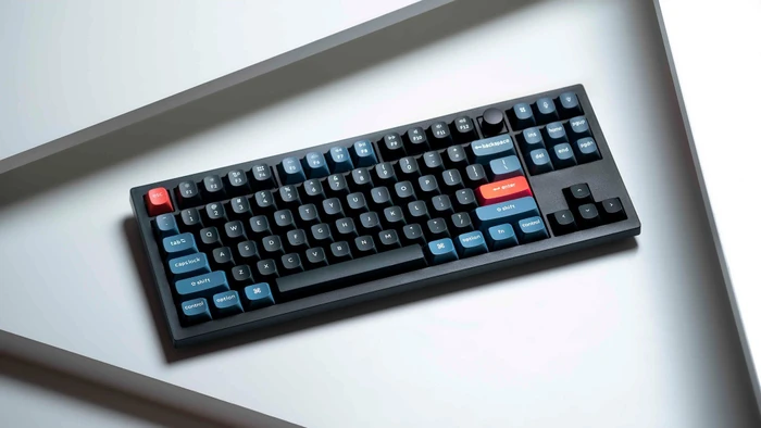 Keychron V3 TKL Knob, 80%, LEDs RGB, hot-swap, Frosted Black, Keychron K Pro RED, USB, DE