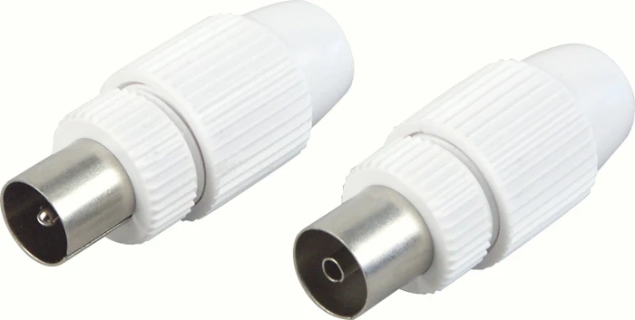 Schwaiger IEC-Koax-Set, weiß, Stecker & Buchse