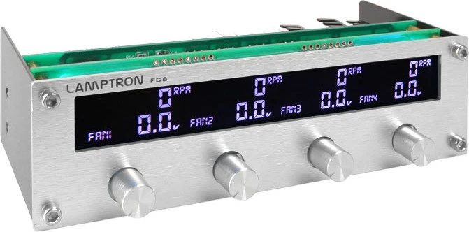 Lamptron FC6, 5.25" Lüftersteuerung, 4-Kanal, silber