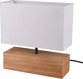 Trio Woody Tischleuchte E27 holz/weiß