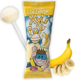 Miradent XyliPOPs Zahnremineralisierung Zahnpflege Lollipop Banane, 150g (25x 6g)