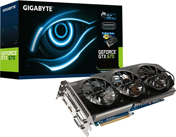 GIGABYTE GeForce GTX 670 OC, 4GB GDDR5, 2x DVI, HDMI, DP
