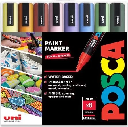 Uni-Ball POSCA PC-5M Acrylmarker botanisch sortiert, 8er-Set