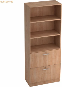 Hammerbacher HR-Schrank 5OH V7300, Relinggriff, nussbaum, Aufbewahrungskombination
