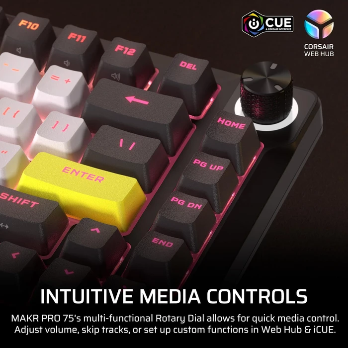 Corsair Makr Pro 75, schwarz, Corsair MGX Hyperdrive, USB, UK