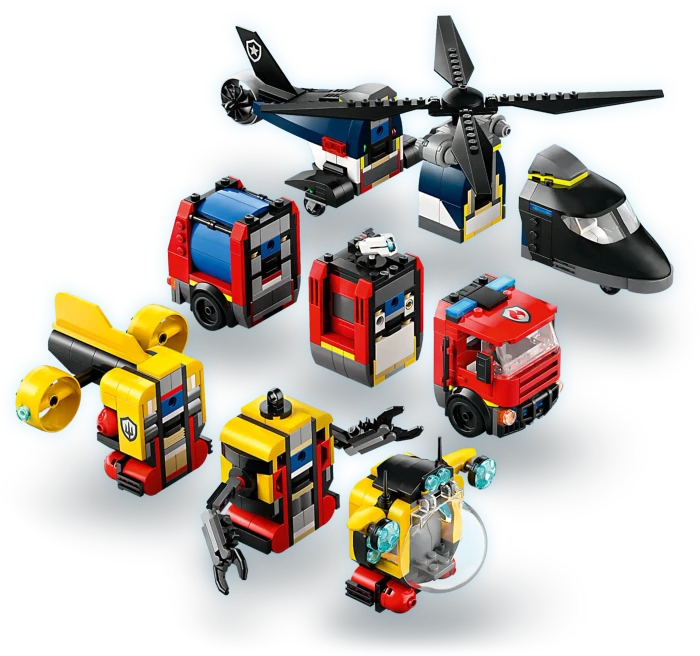 LEGO City - Kombinationsset mit Hubschrauber, Löschauto und U-Boot