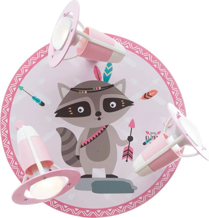 Elobra Little Indians Waschbär Oskar Kinderleuchte rosa