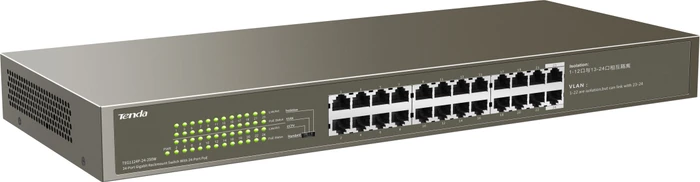 Tenda TEG1100 Rackmount Gigabit Switch, 24x RJ-45, 225W PoE+
