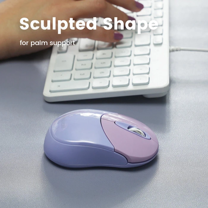 Perixx PERIMICE-802 Mini Bluetooth Maus Pink/Lila, Bluetooth
