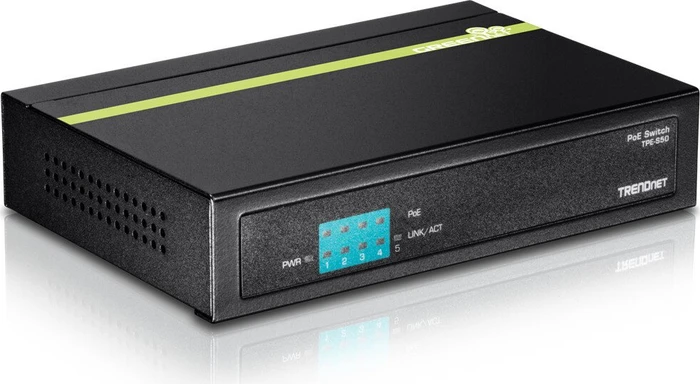 TRENDnet TPE-S Desktop Switch, 5x RJ-45, 31W PoE