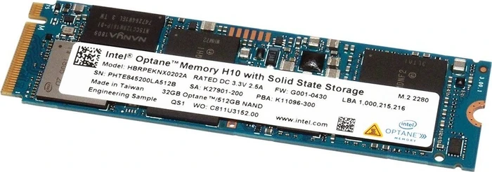Intel Optane Memory H10 with Solid State Storage 512GB + 32GB, M.2 2280 / M-Key / PCIe 3.0 x4