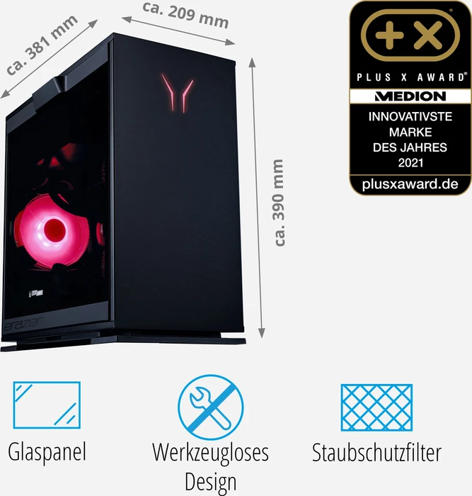 Medion Erazer Engineer X25, Ryzen 5 5600X, 16GB RAM, 512GB SSD, 1TB HDD, GeForce RTX 3060 Ti