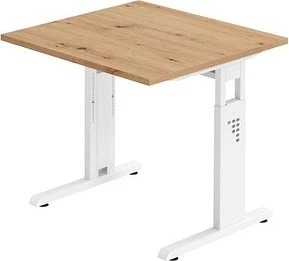 Hammerbacher Ergonomic O-Serie OS08/E/W Schreibtisch 80x80cm Eiche/weiß