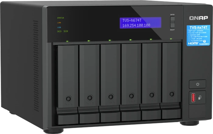 QNAP QuTS hero TVS-h674T-i5-32G, 32GB RAM, 2x RJ-45 2.5GBase-T, 2x Thunderbolt 4 / USB4