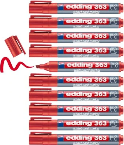 edding 363 Whiteboardmarker rot, 10er-Pack