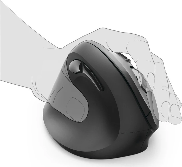 Hama EMW-500L Vertical Wireless Maus schwarz, Linkshänder, USB