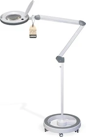 Lumeno LED Lupenleuchte 8513, 3 Dioptrien, 1,75x, mit Rollstativ grau/weiß