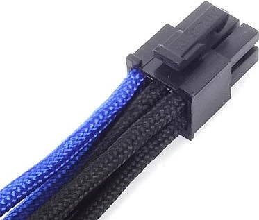 SilverStone PP07-IDE6BA, 6-Pin PCIe Verlängerung 250mm, sleeved blau/schwarz
